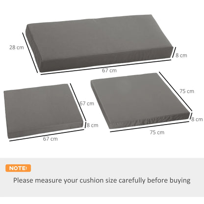 Outsunny Outdoor Cushion Pad Set for Rattan Furniture, 7 Piece Garden Furniture Cushions, Patio Conversation Set Cushions, Lightweight and Durable, Grey 