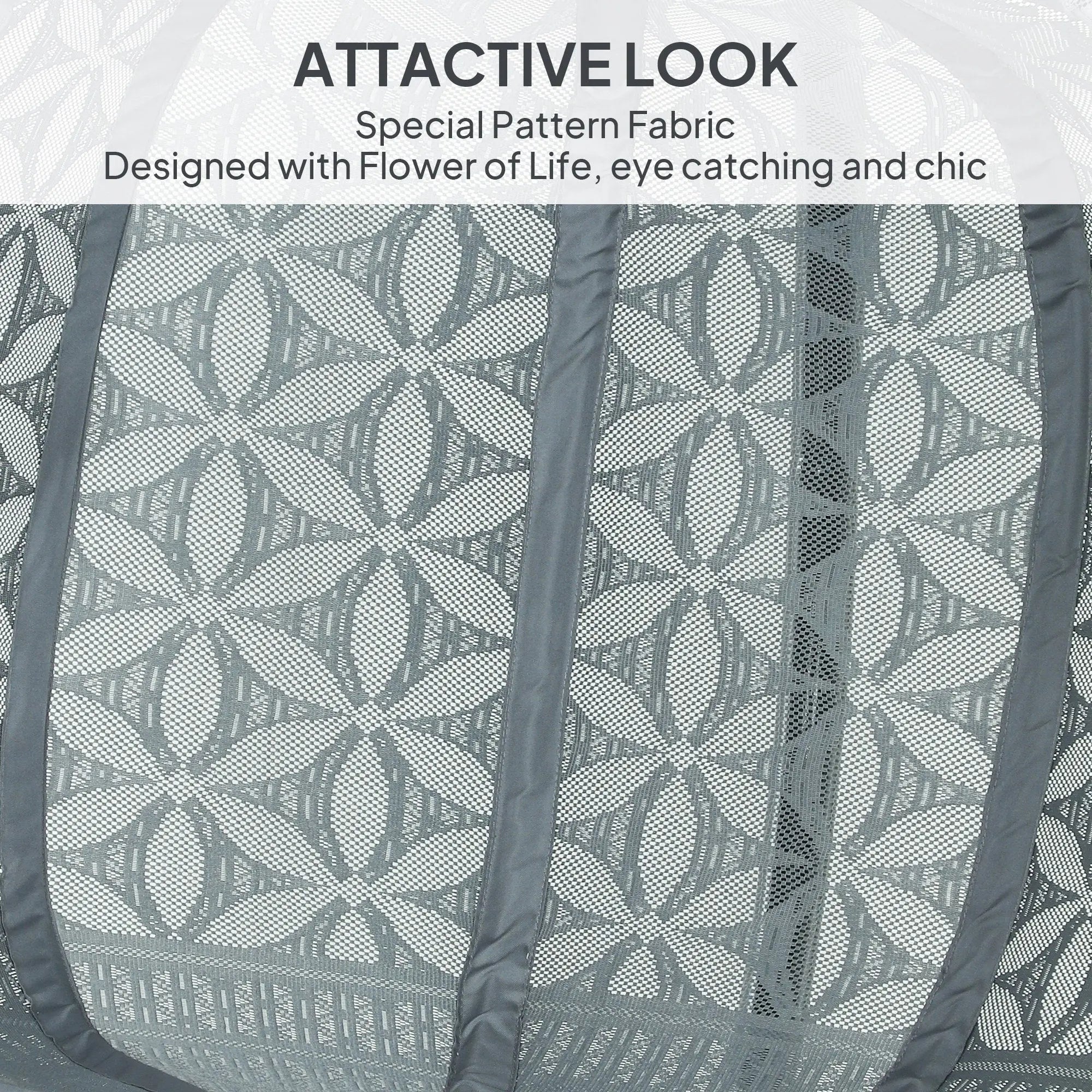 Outsunny Outdoor Double Hanging Chair with Cushion and Cup Holders, Charcoal Grey 