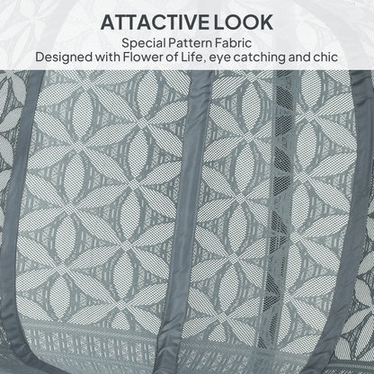 Outsunny Outdoor Double Hanging Chair with Cushion and Cup Holders, Charcoal Grey 