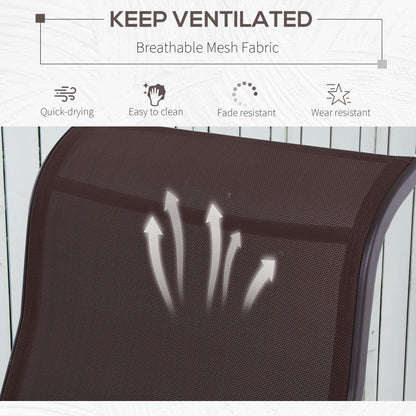 Outsunny Outdoor Gliding Rocking Chair with Sturdy Metal Frame Garden Comfortable Swing Chair, Brown 