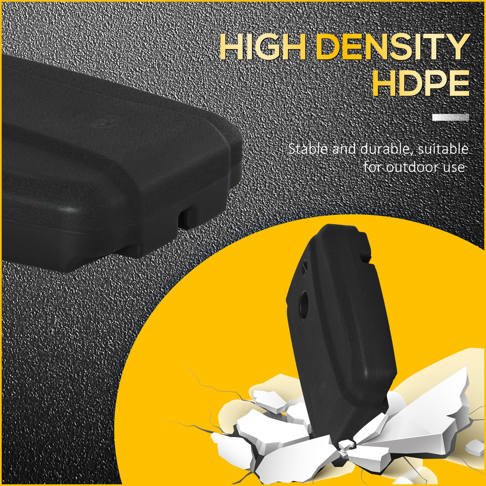 Outsunny Parasol Base, Water and Sand Filled, Up to 100kg, Portable Umbrella Stand Weights for Cantilever Banana Parasol with Wheels, Black 