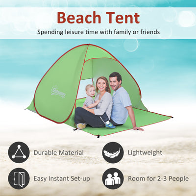 Outsunny Pop Up Tent Beach Fishing Camping UV Protection Patio Sun Shade Shelter 