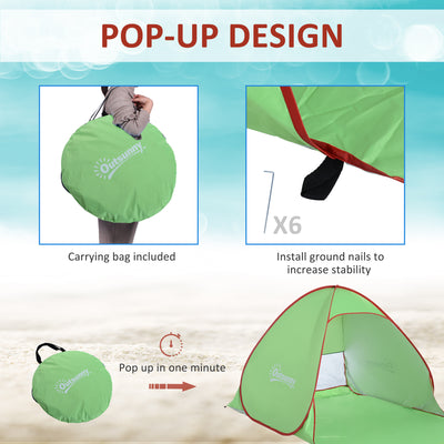 Outsunny Pop Up Tent Beach Fishing Camping UV Protection Patio Sun Shade Shelter 