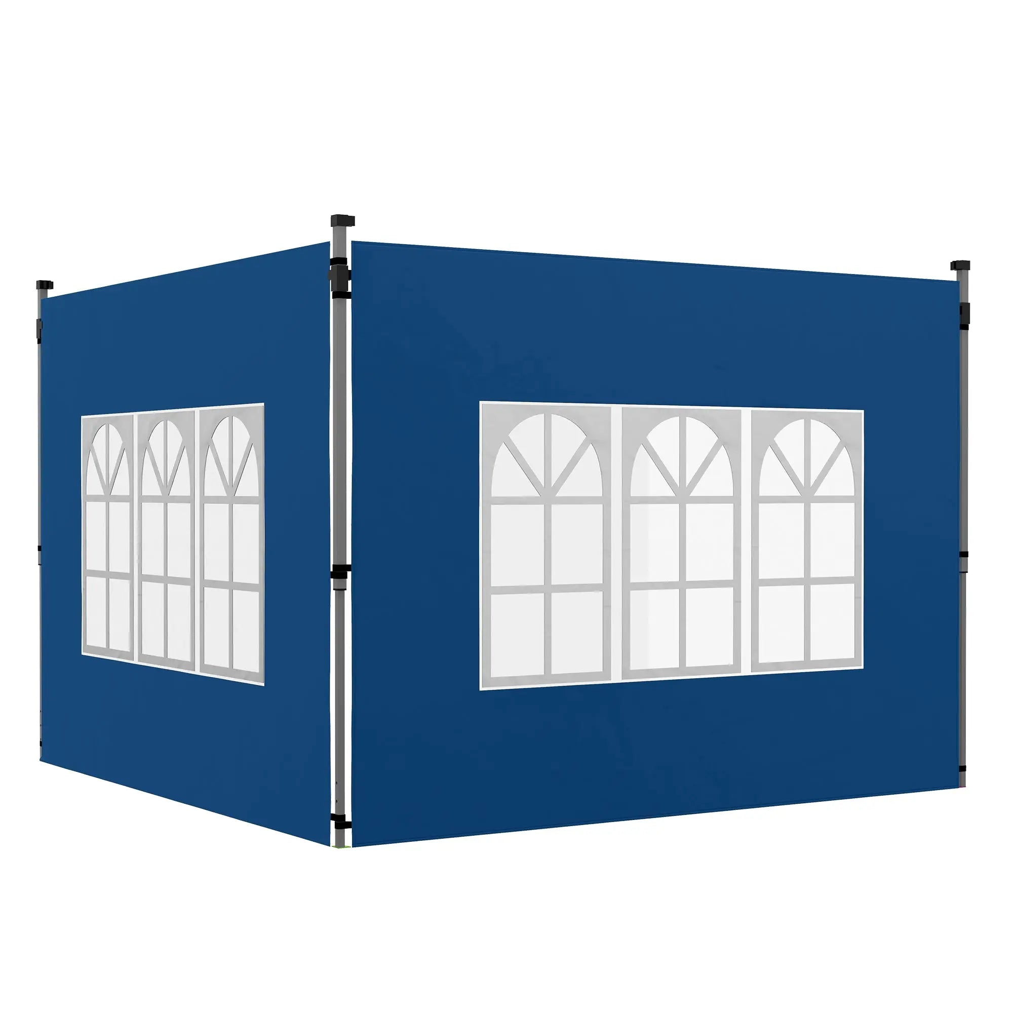 Outsunny Set of 2 Gazebo Side Panels - Blue 