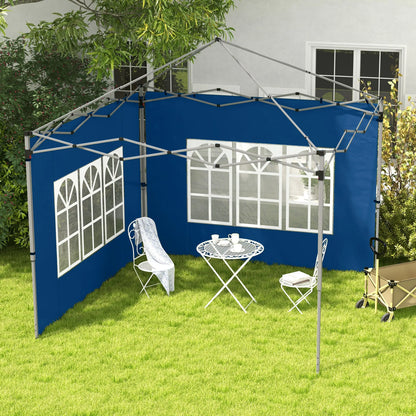 Outsunny Set of 2 Gazebo Side Panels - Blue 