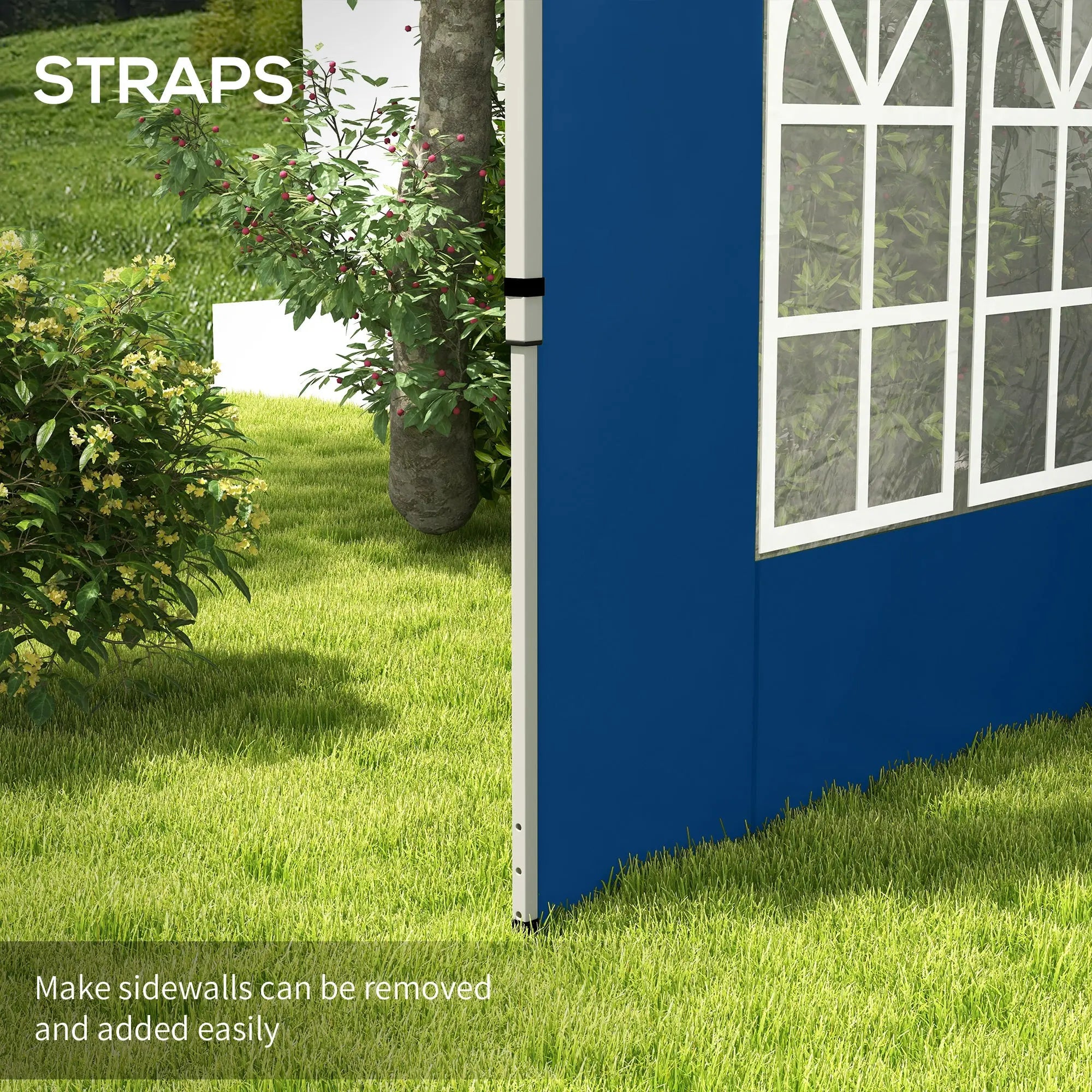 Outsunny Set of 2 Gazebo Side Panels - Blue 