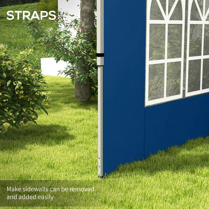Outsunny Set of 2 Gazebo Side Panels - Blue 
