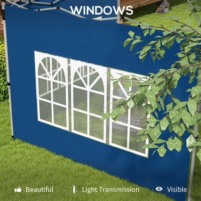 Outsunny Set of 2 Gazebo Side Panels - Blue 