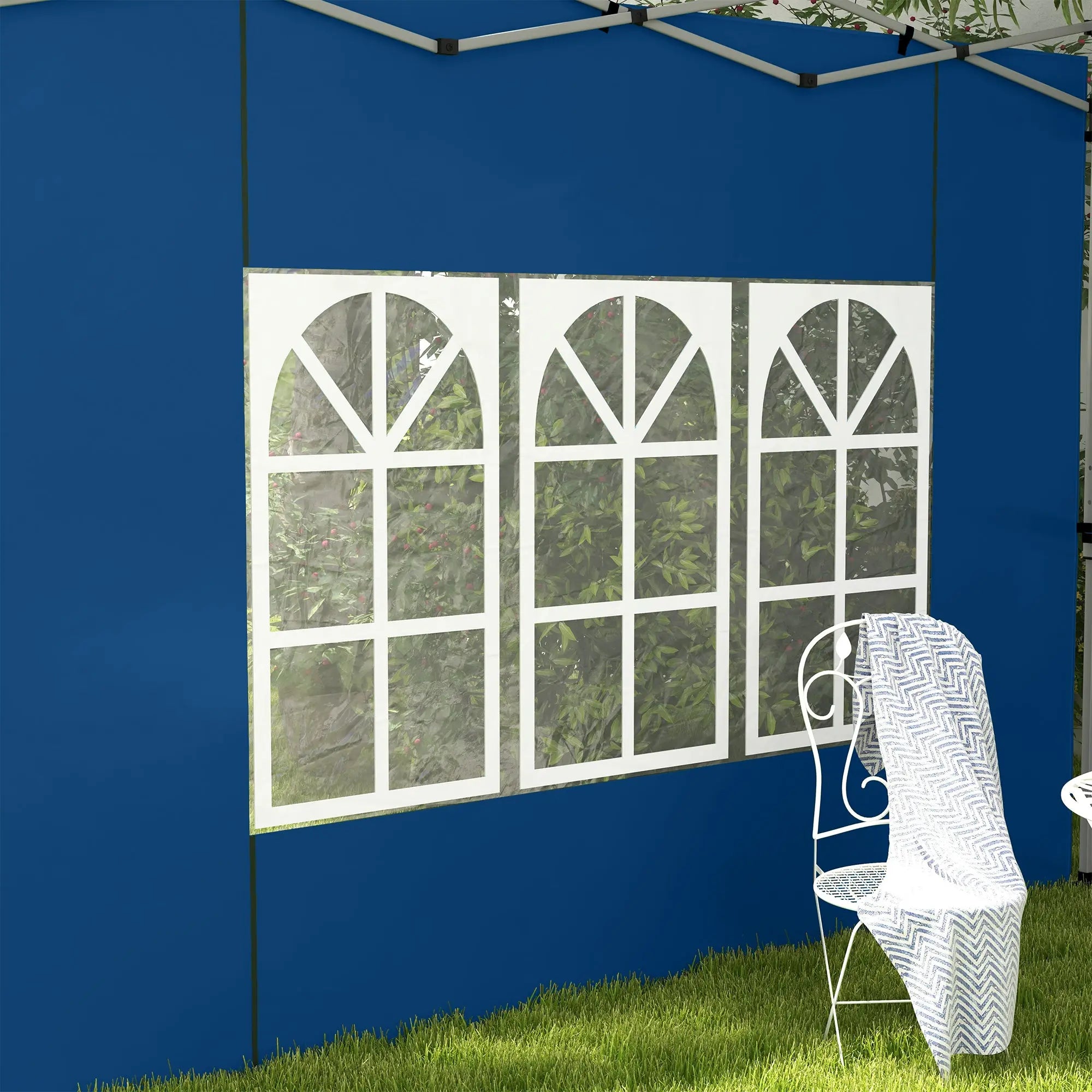 Outsunny Set of 2 Gazebo Side Panels - Blue 
