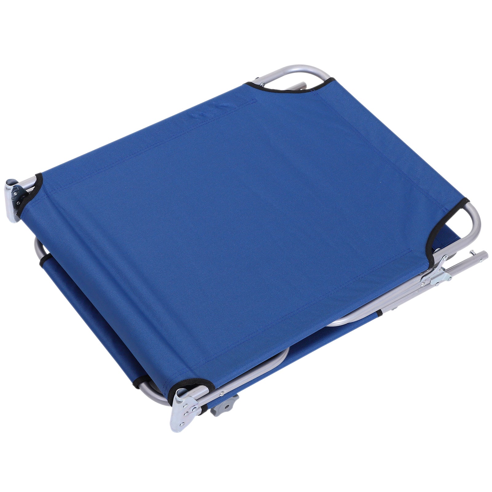 Outsunny Single Sun Lounger, with Awning and Reclining Back - Blue 