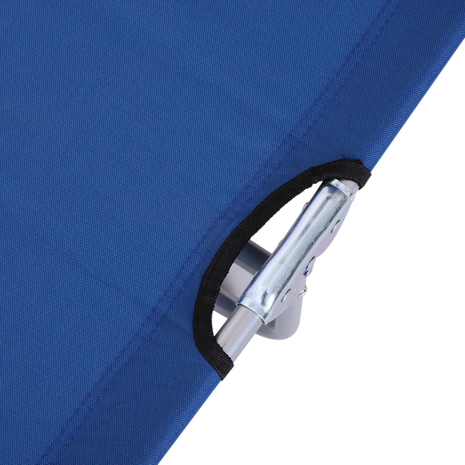 Outsunny Single Sun Lounger, with Awning and Reclining Back - Blue 