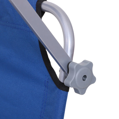 Outsunny Single Sun Lounger, with Awning and Reclining Back - Blue 