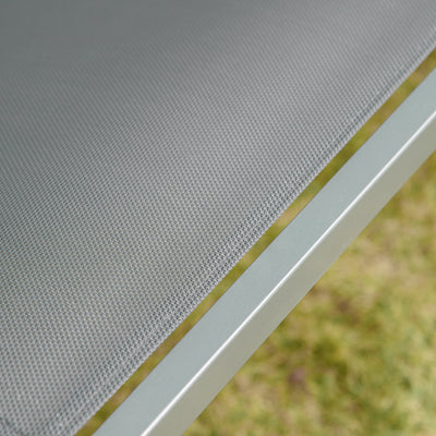 Outsunny Three Person Steel Outdoor Porch Swing Chair Bench w/ Canopy Cover Grey 