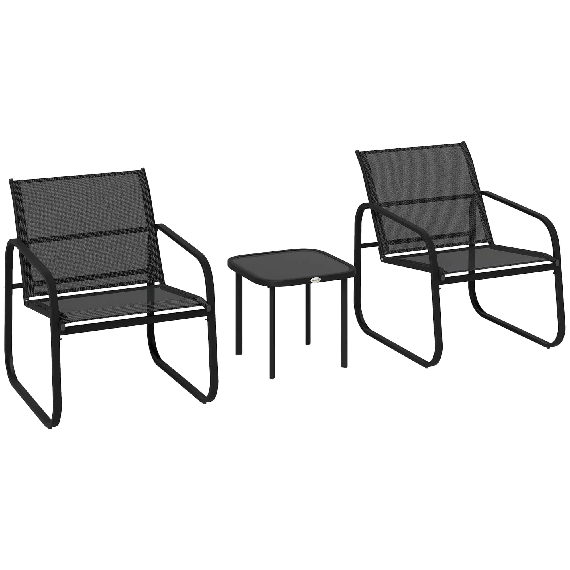 Outsunny Three-Piece Garden Seating Set - Black 