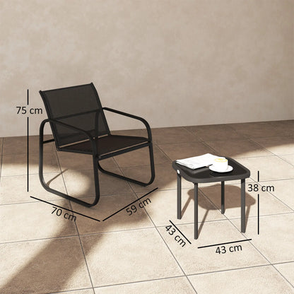 Outsunny Three-Piece Garden Seating Set - Black 
