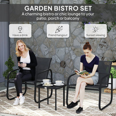 Outsunny Three-Piece Garden Seating Set - Black 