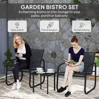 Outsunny Three-Piece Garden Seating Set - Black 