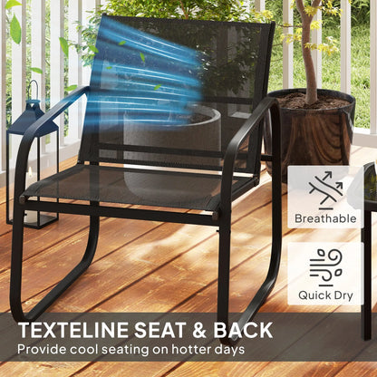 Outsunny Three-Piece Garden Seating Set - Black 