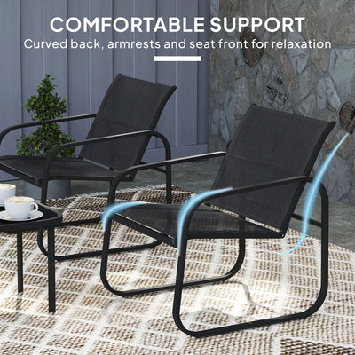 Outsunny Three-Piece Garden Seating Set - Black 