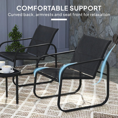 Outsunny Three-Piece Garden Seating Set - Black 