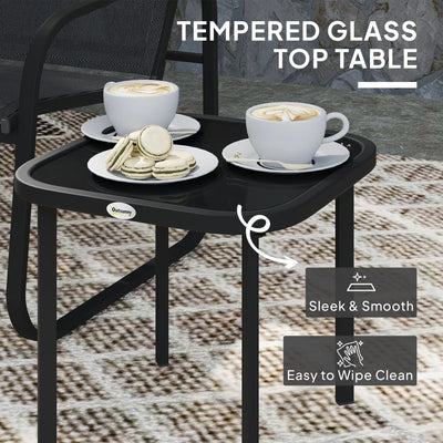 Outsunny Three-Piece Garden Seating Set - Black 