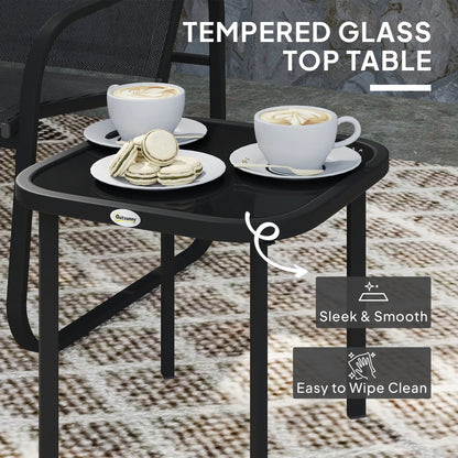 Outsunny Three-Piece Garden Seating Set - Black 