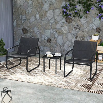Outsunny Three-Piece Garden Seating Set - Black 