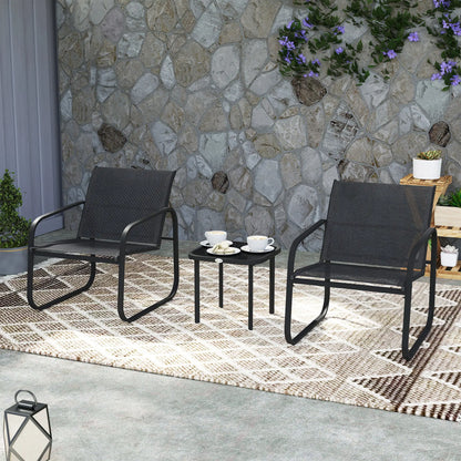 Outsunny Three-Piece Garden Seating Set - Black 