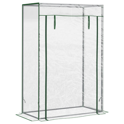 Outsunny Tomato Greenhouse with Roll-up Door, Mini Greenhouse with PVC Cover, Outdoor Grow House Small Green House for Yard, Balcony, Garden, 100 x 50 x 150cm, Transparent 
