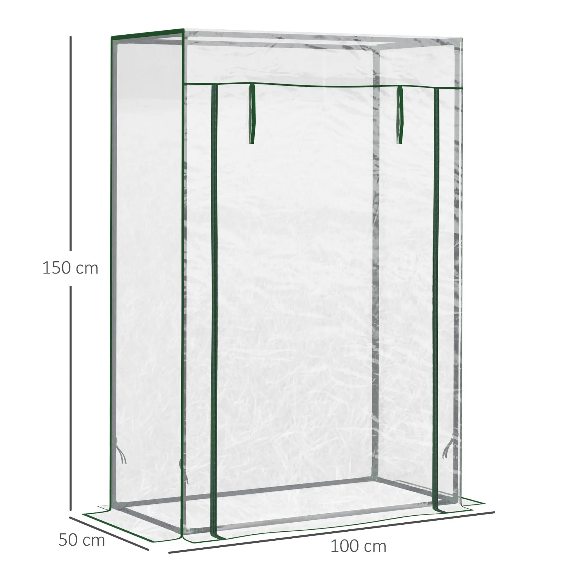 Outsunny Tomato Greenhouse with Roll-up Door, Mini Greenhouse with PVC Cover, Outdoor Grow House Small Green House for Yard, Balcony, Garden, 100 x 50 x 150cm, Transparent 