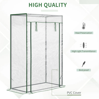 Outsunny Tomato Greenhouse with Roll-up Door, Mini Greenhouse with PVC Cover, Outdoor Grow House Small Green House for Yard, Balcony, Garden, 100 x 50 x 150cm, Transparent 