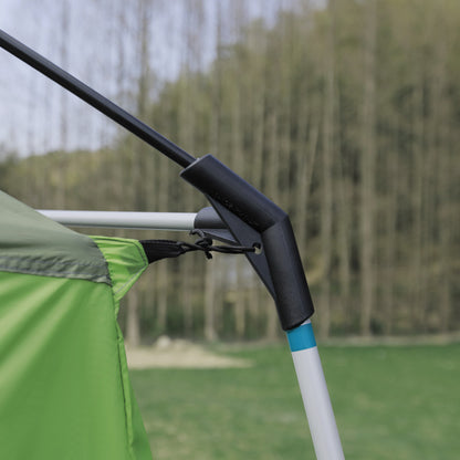 Outsunny Tunnel Tent Camping Shelter w/ Porch, Two Rooms, Lamp Hook, Portable Carry Bag 