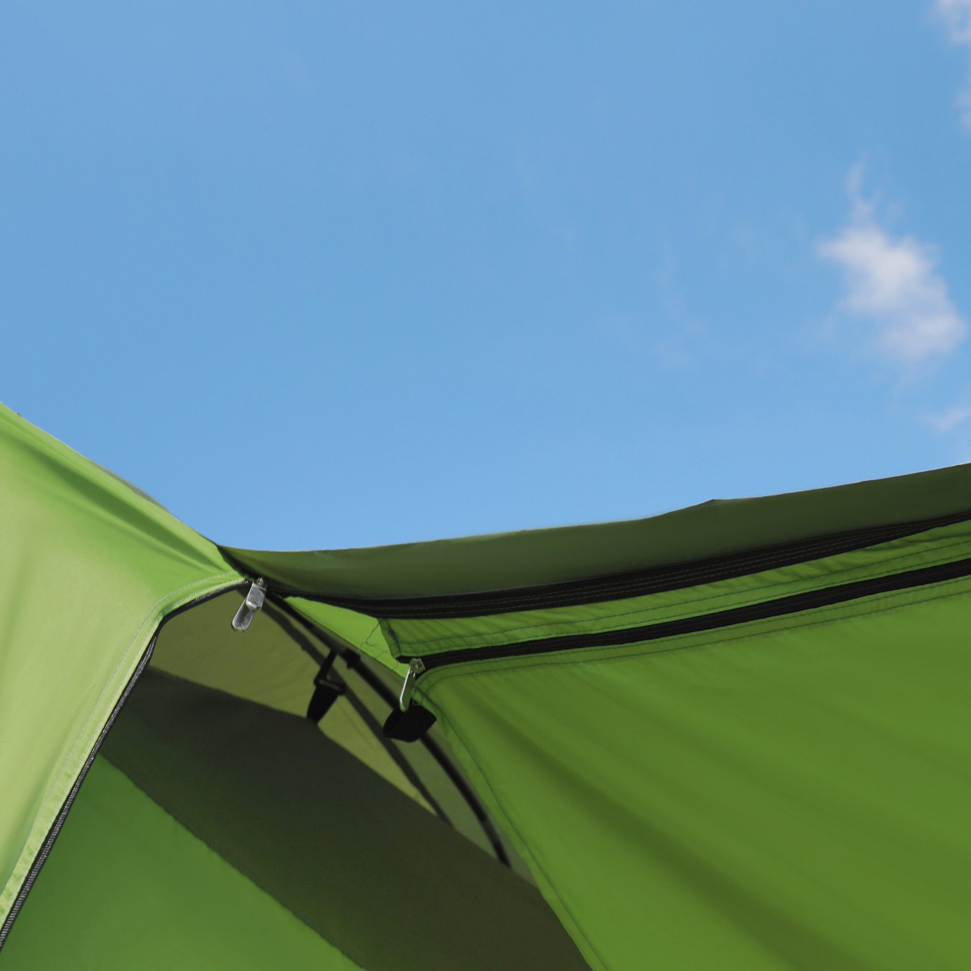 Outsunny Tunnel Tent Camping Shelter w/ Porch, Two Rooms, Lamp Hook, Portable Carry Bag 