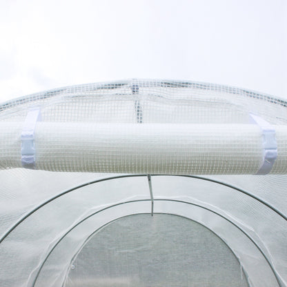 Outsunny Walk In Greenhouse Cover Replacement Plant Growhouse PE Cover 4.5x3x2m White 