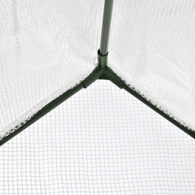 Outsunny Walk-In Greenhouse with Window Roll-Up Door, Portable Garden Grow House with Steel Frame for Vegetable Plant Herb, 180 x 100 x 168cm, White 