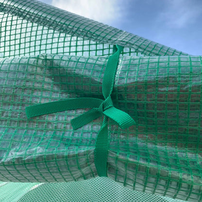 Outsunny Walk-in Polytunnel Garden Greenhouse, Outdoor Mesh Door Greenhouse with PE Cover and 6 Windows, 4.5 x 3 x 2m, Green 