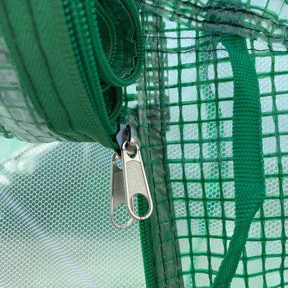 Outsunny Walk-in Polytunnel Garden Greenhouse, Outdoor Mesh Door Greenhouse with PE Cover and 6 Windows, 4.5 x 3 x 2m, Green 
