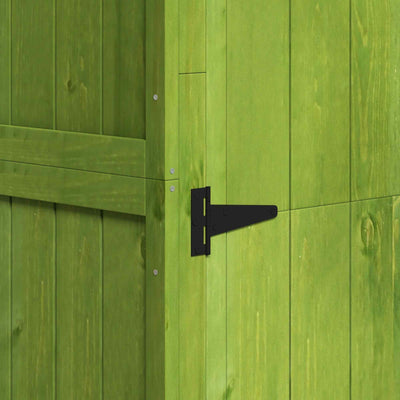 Outsunny Wooden Garden Shed, Utility Outdoor Small Shed with Lockable Double Doors, Shelves and Roof Hatch, Dark Green 