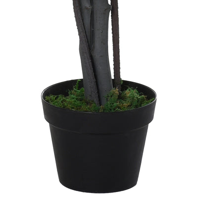 Outsunny 145cm Artificial Banyan Plant Faux Decorative Tree w/ Cement Pot Vibrant Greenery Shrubbery Indoor Outdoor Accessory 