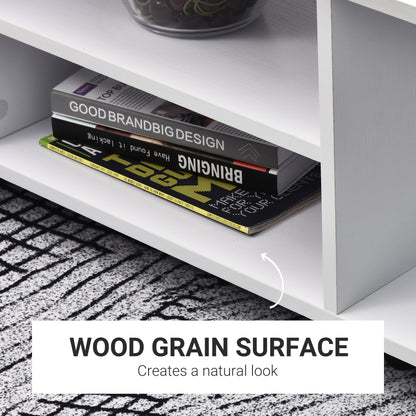 HOMCOM Modern TV Cabinet Stand Storage Shelves Table Mobile Bedroom Furniture Bookshelf Bookcase White 