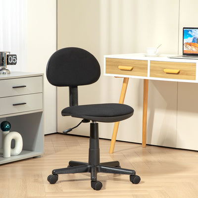 HOMCOM Small Armless Office Chair - Black 