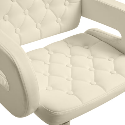 HOMCOM PU Leather Upholstered Swivel Bar Stool, Height Adjustable with Back, Armrest, Footrest, Beige 