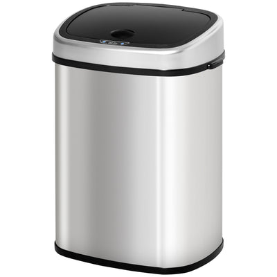 HOMCOM Stainless Steel Kitchen Sensor Dustbin Automatic Touchless Rubbish Garbage Waste Bin 58L Silver 