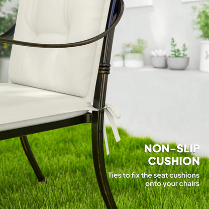 Outsunny Set of Four Padded Garden Seat Cushions - White 