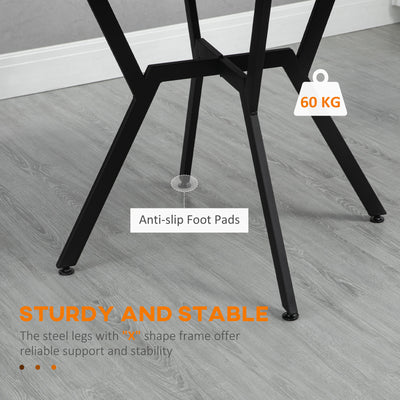 HOMCOM Dining Room Table with Black Legs Anti-slip Foot Pads for Living Room Dining Room 90 x 76 cm Brown 