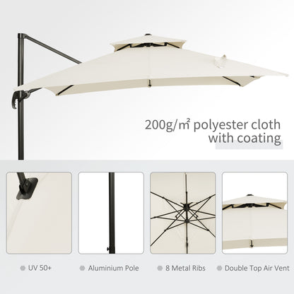 Outsunny Steel Frame Outdoor Roma Cantilever Umbrella 