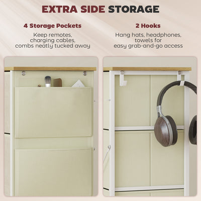 HOMCOM Chest of Four Fabric Drawers - Beige 