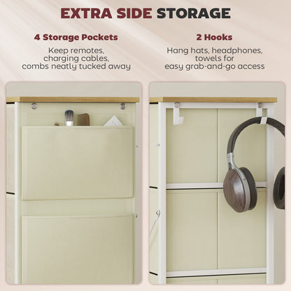 HOMCOM Chest of Four Fabric Drawers - Beige