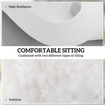 Outsunny Set of 4 Garden Seat Cushion with Ties, 42 x 42cm Replacement Dining Chair Seat Pad, Light Grey 
