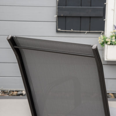 Outsunny Set of Four Stackable Mesh Seat Chairs - Dark Grey 